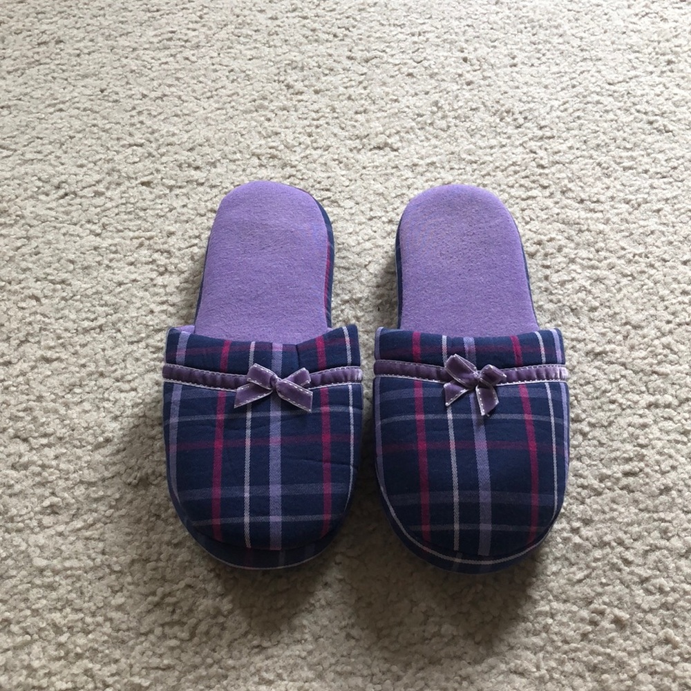 Purple plaid Victoria’s Secret slippers